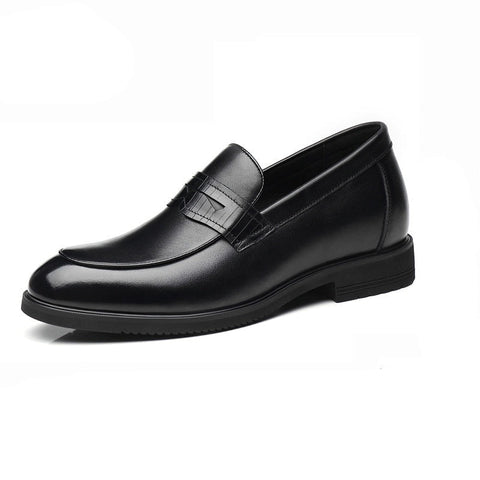 Kensington black men's dress loafer with a sleek design and a hidden internal lift for a discreet height boost.