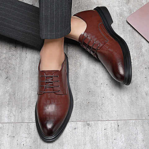 Men's dress shoes from Modern Elevation styled for holiday parties and festive evening events.