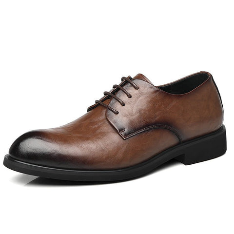 Men's dress shoes with a discreet built-in lift from Modern Elevation, representing the Dress Shoes collection.