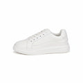 White Radcliffe sneaker with lace-up design, featuring discreet height-increasing technology and comfortable insoles for a stylish, elevated appearance.