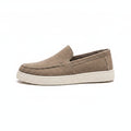 Ellison men's casual slip-on shoe in taupe with comfortable insoles and discreet height boost, featuring modern design and hidden lift for enhanced confidence.