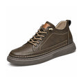 Altura brown casual lace up shoe with stitched detailing and a thick sole offering a discreet height boost in a modern comfortable design