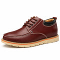Ardent brown leather casual elevator shoe with lace up design cushioned collar and discreet height boost for comfortable everyday wear