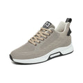 Ascend33 beige men's sneaker with breathable knit upper, cushioned sole and a discreet height boost for comfortable everyday wear