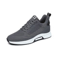 Ascend33 gray men's sneakers with a breathable knit upper laced front cushioned sole and discreet height boost for comfortable everyday wear