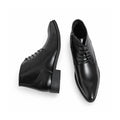 Ashford black leather men's dress boots with lace up styling and a discreet height boost