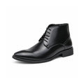 Ashford black leather lace up dress boot with a sleek pointed toe and discreet height boost for polished formal style and comfortable wear