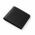 The Modern Wallet black leather bifold wallet with a slim profile and neat stitched edges displayed on a white background