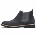 Chelsea men's boot in grey suede with elastic side panels and a discreet built-in lift