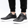 Cityline black men's casual sneakers with a sleek design and a hidden internal lift for a discreet height boost.