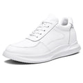 White Cityline sneaker with a sleek modern design and a hidden internal lift for a discreet height boost.