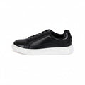 Radcliffe black leather sneaker with white sole, designed as discreet height increasing shoes for men, featuring modern style and comfortable insoles.