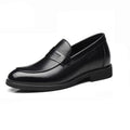 Kensington black men's dress loafer with a sleek design and a hidden internal lift for a discreet height boost.