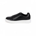 Radcliffe black leather sneaker with a white sole, featuring a discreet height boost, modern style, and comfortable insoles.