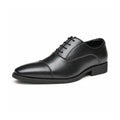 Regal black men's dress shoe with a sleek cap toe design and discreet height boost for polished professional style