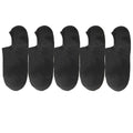 Five pairs of black low-cut socks displayed side by side, showcasing the design and texture of The Comfort Sock for everyday comfort and discreet wear.