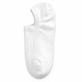 The Comfort Sock shown as a white no show ankle sock with a low profile design and textured knit panels for discreet everyday comfort