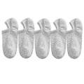Five pairs of light gray low-cut socks with a subtle textured pattern.