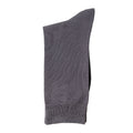 A single gray dress sock folded neatly on a white background.