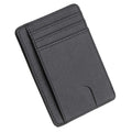The Modern Cardholder in sleek black with a textured finish, featuring multiple card slots and a slim, minimalist design for everyday convenience and elegance.