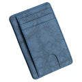 The Modern Cardholder in blue with multiple card slots and a slim profile.